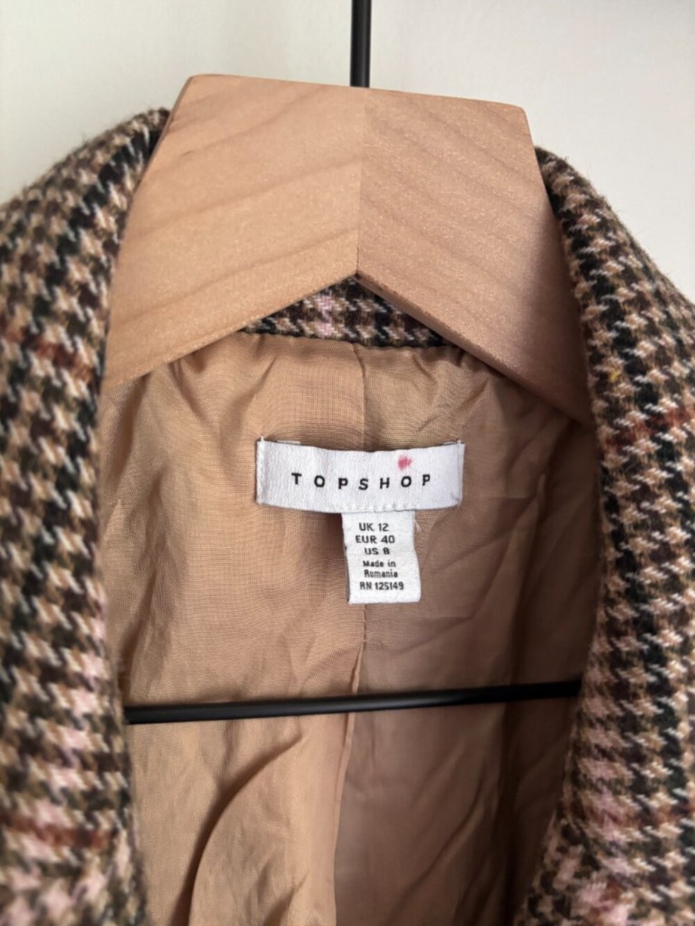 TOPSHOP PLAID BLAZER JACKET U.S 8 - Picture 2 of 5